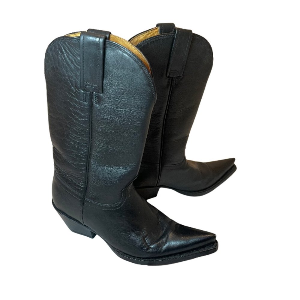 Premium Rudel Cowboy Western Full Leather Black Boots